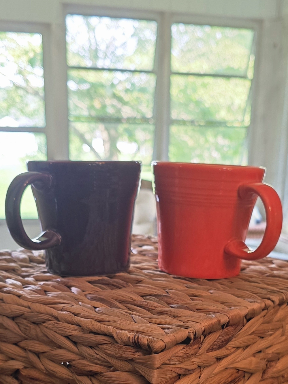 Fiesta Tapered Mugs Plum & Poppy. 15 oz - Set of 2. New